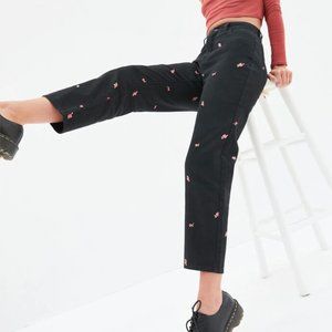 PacSun Rose Embroidered Black High Waisted Jeans!